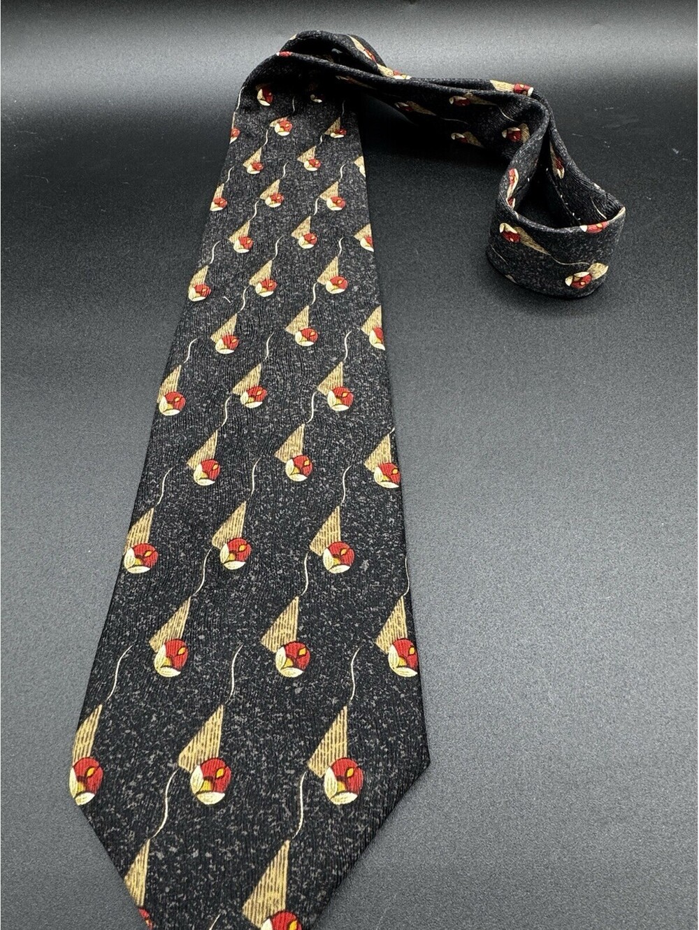 Vintage Robert Talbott Studio Silk Tie Black Abstract Novelty Made USA